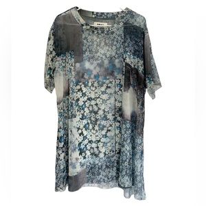 Maison Margiela Sheer Optical Illusion Floral Tunic 40